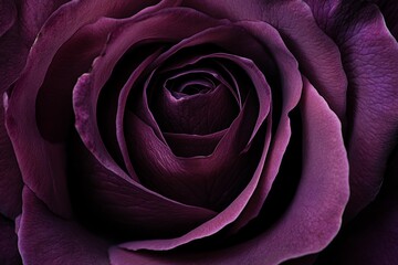 Deep purple rose, velvety petals, close-up.