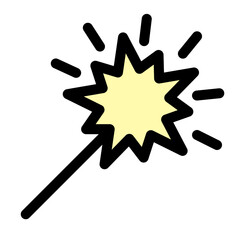 New year icon symbol- firelight icon