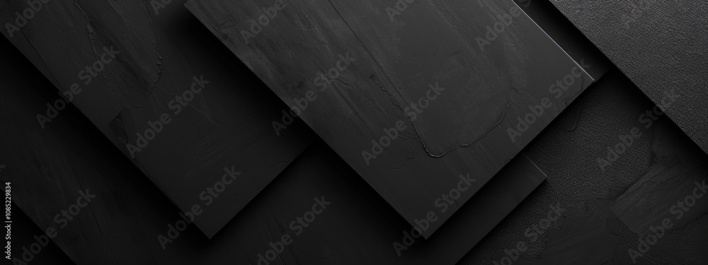Poster modern banner template with intersecting rectangles on black background. minimalist geometric design