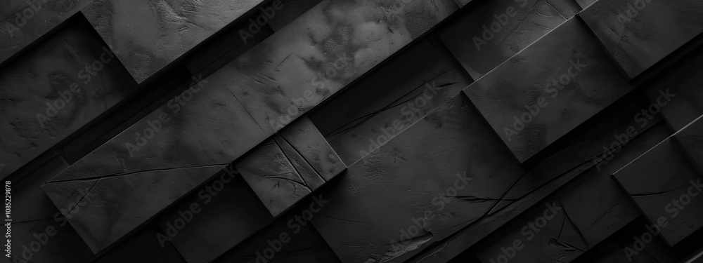 Poster modern banner template with intersecting rectangles on black background. minimalist geometric design