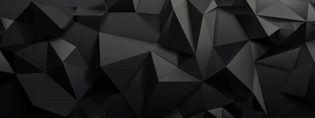Fototapeta premium Geometric minimalist pattern with intersecting triangles on black background. Featuring white space in the center for text, ideal for design templates and modern banners.