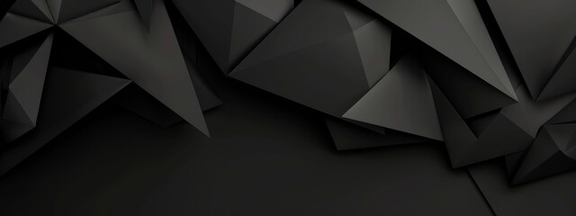 Geometric minimalist pattern with intersecting triangles on black background. Featuring white space in the center for text, ideal for design templates and modern banners.