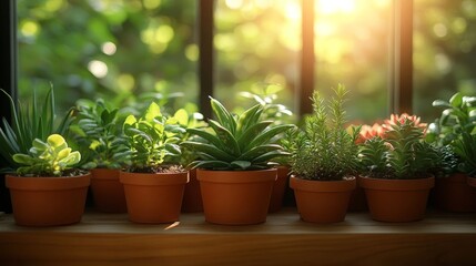 Fototapeta premium A serene garden of medicinal plants.