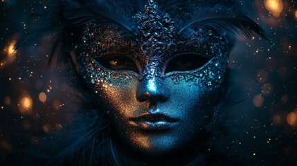 A closeup of an elegant mask.