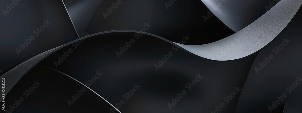 Poster black background with irregular curves for design, banner template. white space in the center of the