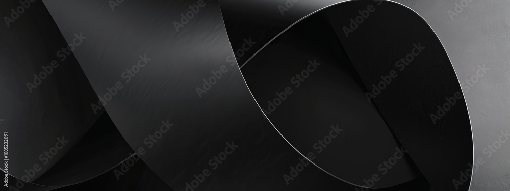 Poster black background with irregular curves for design, banner template. white space in the center of the