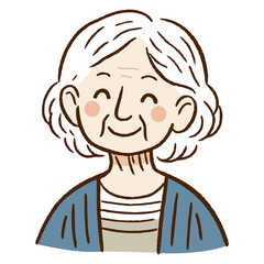 old woman portrait. simple minimalist art people vector illustration template design