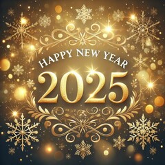 Happy New Year 2025 Sparkling Celebration