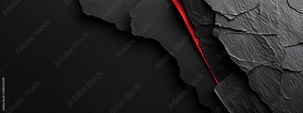 Aufkleber Black Background with Irregular Shapes for Design Banner Template, Featuring Abstract Geometric Wallpaper with Copy Space in the Center for Text