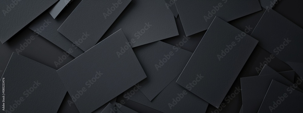 Poster Black Background with Irregular Shapes for Design Banner Template, Featuring Abstract Minimalist Wallpaper with Copy Space in the Center for Text