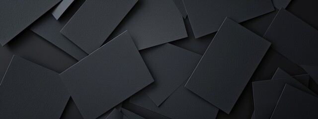Black Background with Irregular Shapes for Design Banner Template, Featuring Abstract Minimalist Wallpaper with Copy Space in the Center for Text