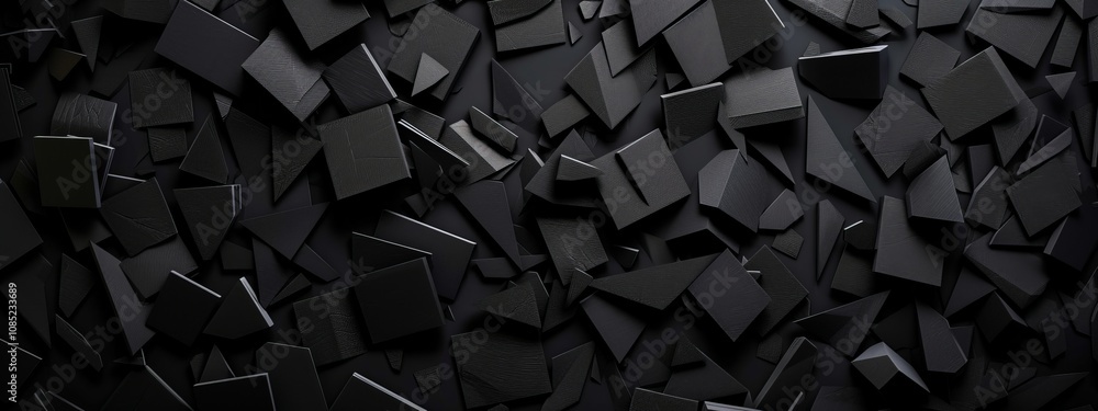 Poster black background with irregular shapes. banner template with white space in the center for text. ide