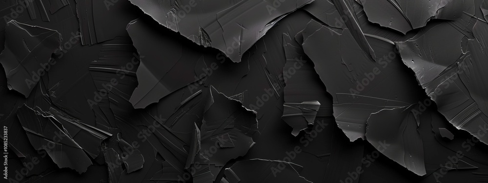Poster modern abstract composition with irregular shapes on black background. featuring white space in the 