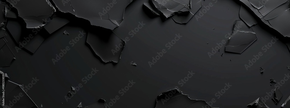 Poster modern abstract composition with irregular shapes on black background. featuring white space in the 