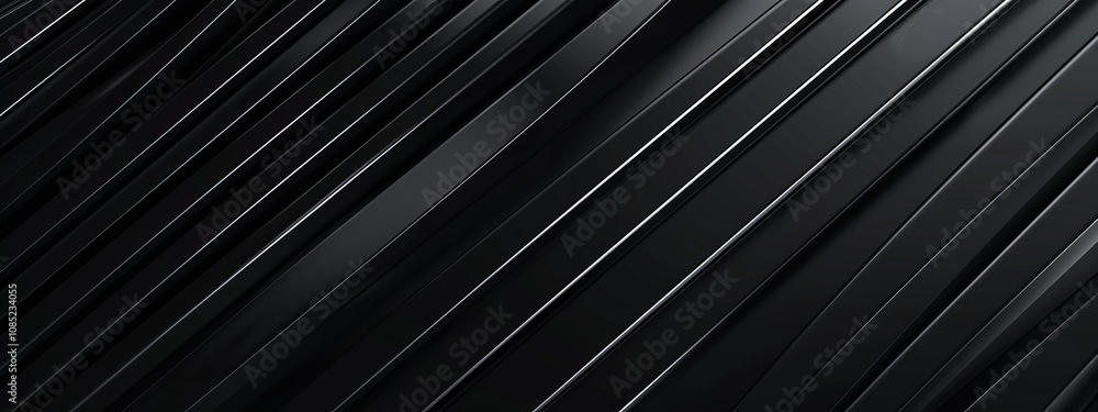 Poster photo of black background with linear geometric elements for design, banner template, white space in