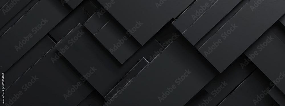 Poster black background with linear geometric shapes for design, banner template. white space in the center