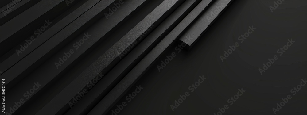 Poster Abstract dark linear pattern wallpaper with copy space. Minimalist design template with white center text area. Ideal for banners.