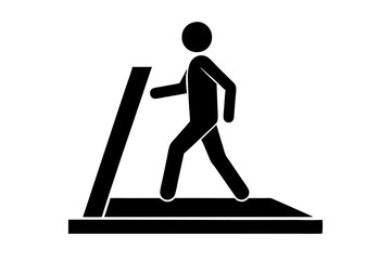 Person Walking On Treadmill Fitness Icon