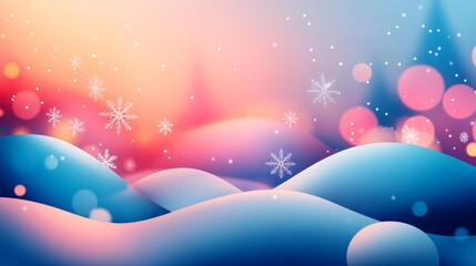 Fototapeta premium Winter Wonderland - Abstract Festive Snowflake Patterns with Bokeh Lights and Gradient Background