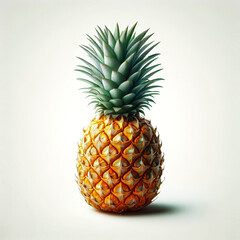 Isolated vector illustration of pineapple on white background.