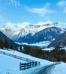 Fototapeta premium Winter mountain country landscape (Austria).