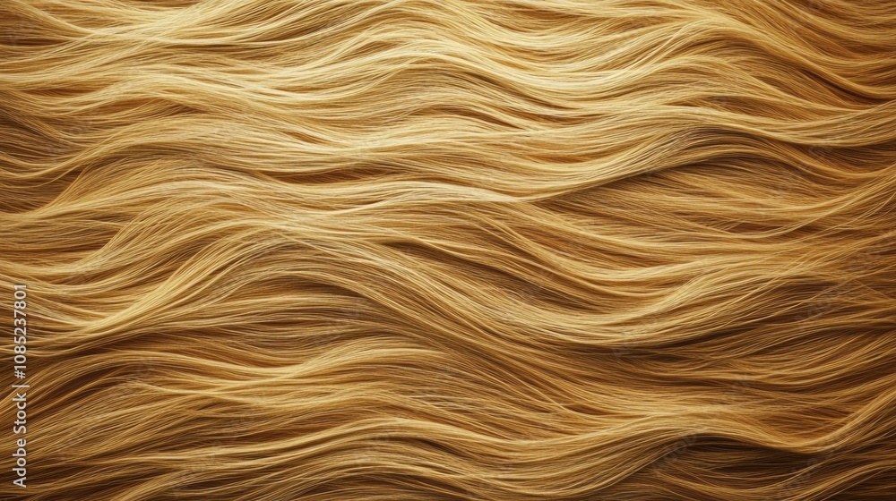 Aufkleber the image is of a golden hair with a wave pattern
