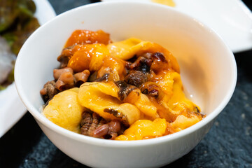 sashimi of sea pine apple in the bowl