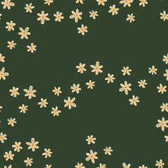 Botanical seamless pattern. pastel color doodle flowers and leafs. textile, wallpaper, wrapping paper