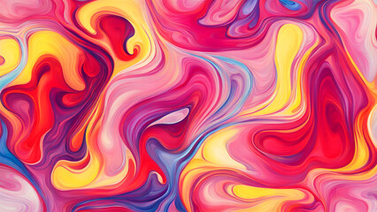 Fototapeta premium A colorful abstract painting with a lot of swirls and lines