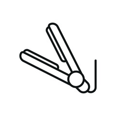 Hair straightener tool icon vector for beauty hair saloon in simple and modern concept design