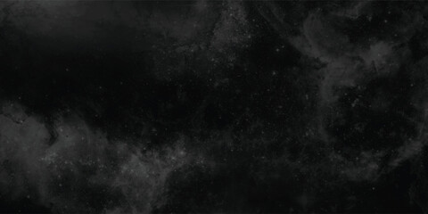 Infinite and abstract space view with dramatic formations of swirling nebula clouds in a shadowy and star-speckled cosmic sky
