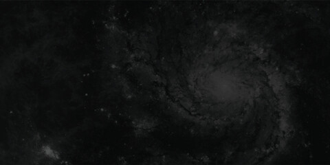 Profound cosmic artwork depicting the infinite universe in shades of black, textured with swirls of astral dust and subtle highlights
