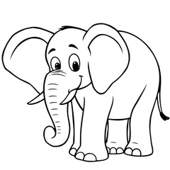 Naklejka premium Adorable Cartoon Elephant