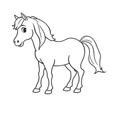Adorable Cartoon Pony Line Art