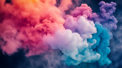 Fototapeta premium A colorful cloud of smoke with a blue and pink swirl