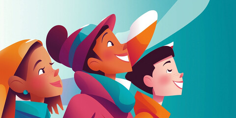 Smiling Kids Enjoying a Joyful School New Year Event