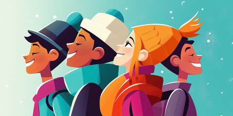 Lovely New Year Festivities with Happy Children