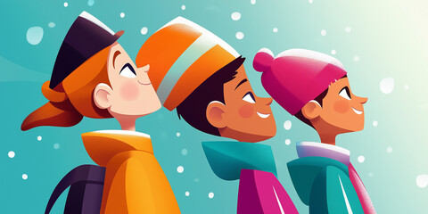 New Year Party Fun for Happy and Excited School Kids