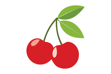 red cherry on a white background