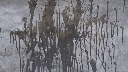 Surface of cement wall with dark dirty marks