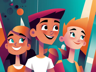 Festive Vibes with Happy Children Celebrating the New Year