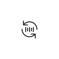 Loading voice on icon. Reload sound wave icon. Editable icon.