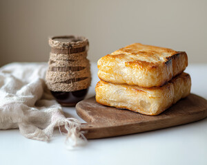Last Supper Symbol with Bread and Wine