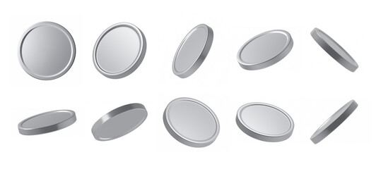 3D silver coin