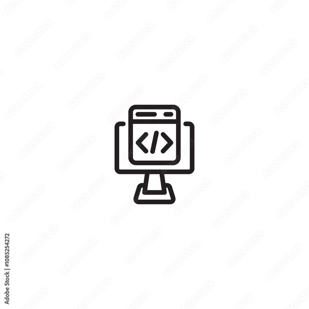 Poster coding icon isolated sign symbol. editable icon.