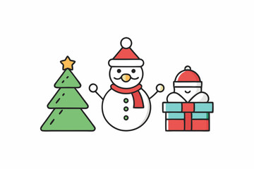 Icons in two colors about Christmas. Holidays events. Contains such icons as Santa, snowman, Christmas tree, wish list, decoration, and gifts. This is an Editable stroke icon.