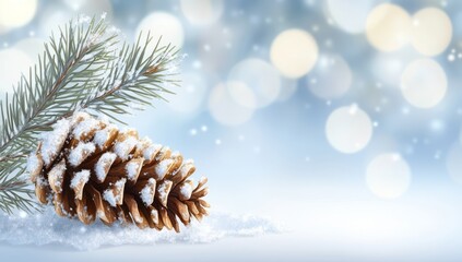 Christmas tree branch with white snow. Christmas fir and pine tree branches covered with snow. background of snow and blurred effect.