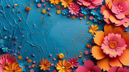 Kids party invitation with vibrant colors, confetti, and festive design