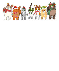 Cute Cat Squad Merry Christmas
