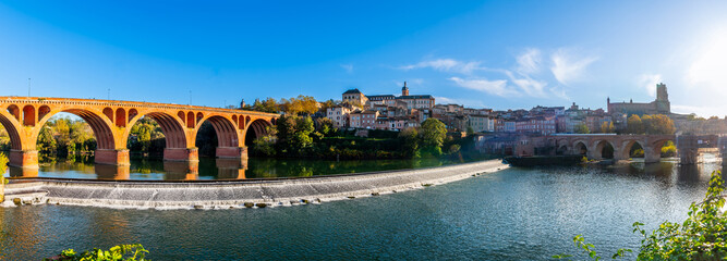 The south bank of the Tarn in Albi, in the Tarn, in Occitanie, France